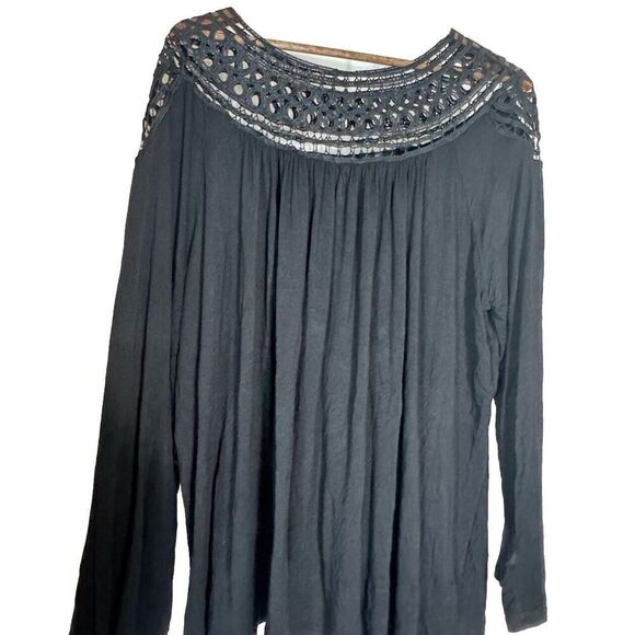 Amaryllis black whimsigoth witchy long sleeve Sheer Lace‎ Plus 2x Vamp Baddie - Picture 1 of 7